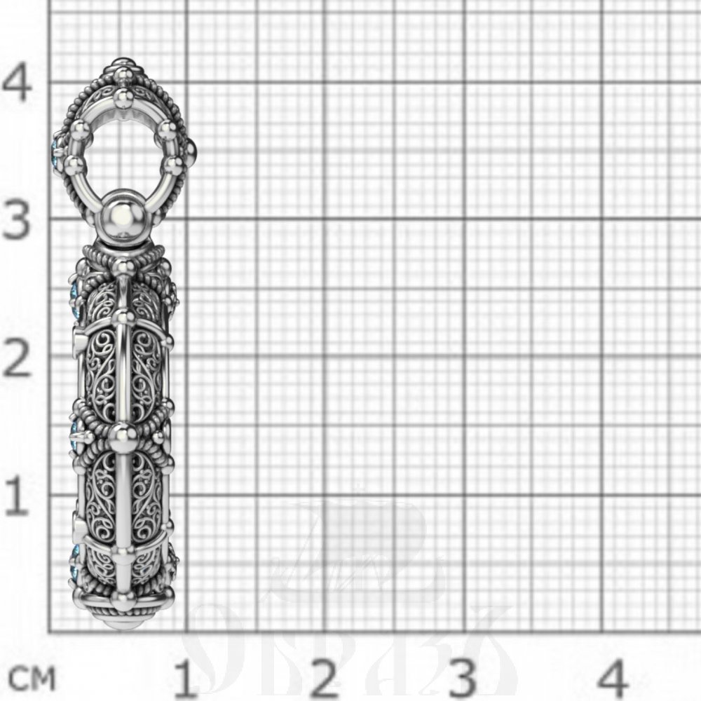 образок «казанская икона богородицы», серебро 925 проба с топазом (арт. 102.5016-тг)