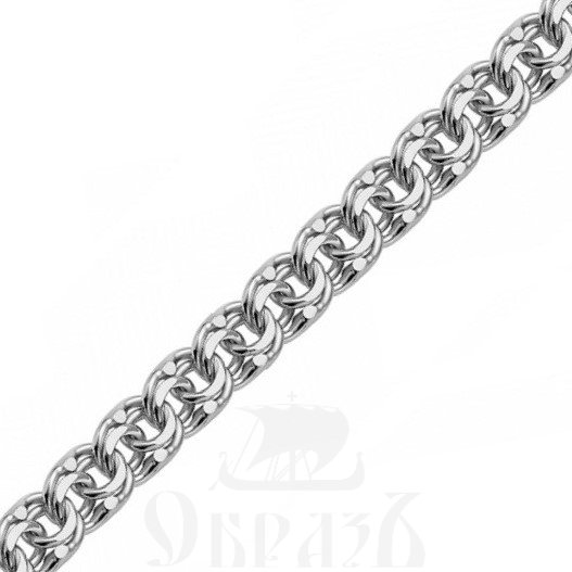цепь плетение "бисмарк" с алмазной огранкой серебро 925 пробы (арт. бг-80)